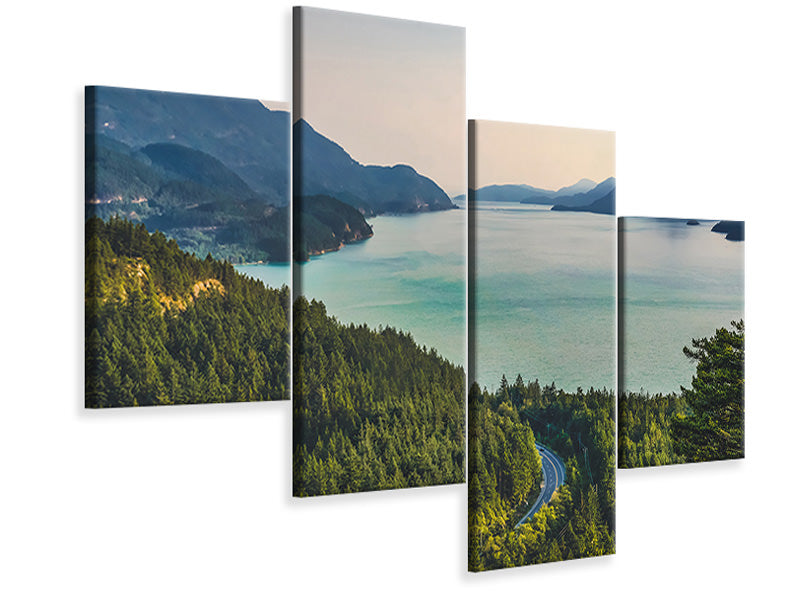 modern-4-piece-canvas-print-best-view-of-the-mountain-lake