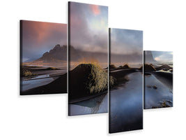 modern-4-piece-canvas-print-black-beach