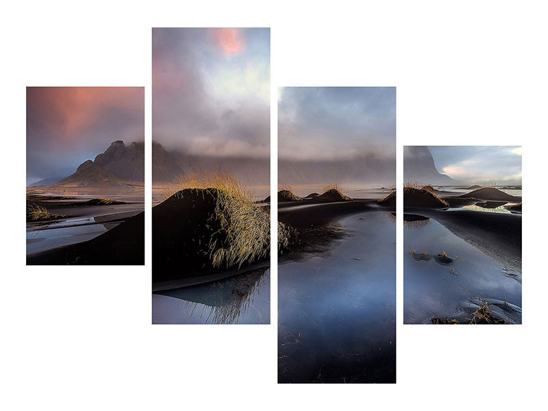 modern-4-piece-canvas-print-black-beach