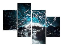 modern-4-piece-canvas-print-blue-glacier-cave