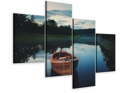 modern-4-piece-canvas-print-boat-in-fog