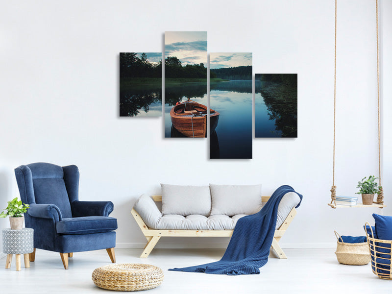 modern-4-piece-canvas-print-boat-in-fog