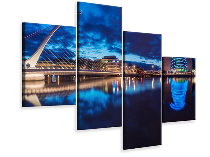 modern-4-piece-canvas-print-dublin-samuel-beckett-bridge