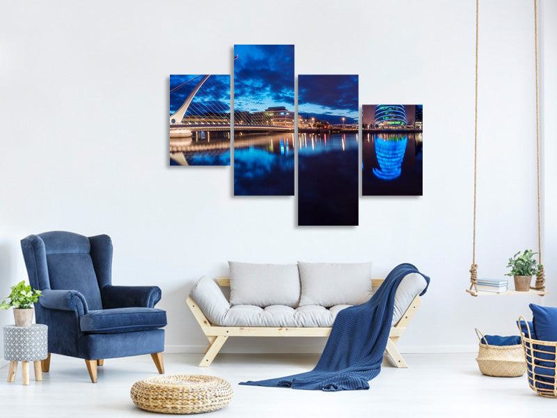 modern-4-piece-canvas-print-dublin-samuel-beckett-bridge