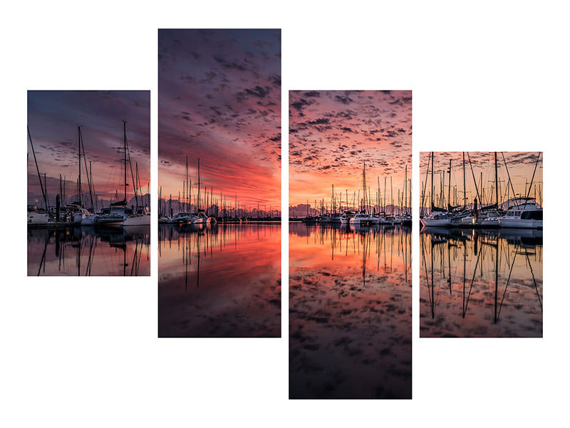 modern-4-piece-canvas-print-evening-mood-in-the-harbor