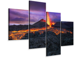 modern-4-piece-canvas-print-fire-at-blue-hour