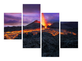 modern-4-piece-canvas-print-fire-at-blue-hour