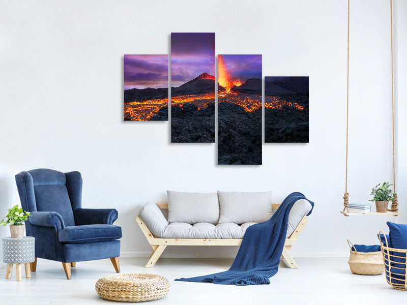 modern-4-piece-canvas-print-fire-at-blue-hour