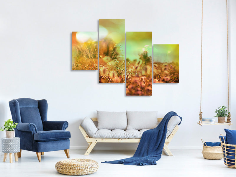 modern-4-piece-canvas-print-flower-meadow-at-twilight