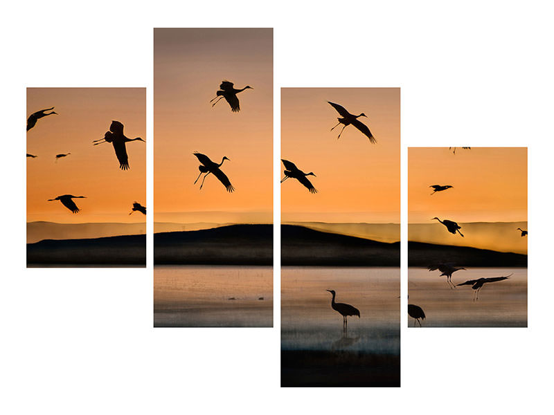 modern-4-piece-canvas-print-fly-in-at-sunset