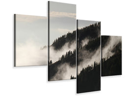 modern-4-piece-canvas-print-fog-in-the-woods