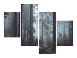 modern-4-piece-canvas-print-forest-in-the-fog