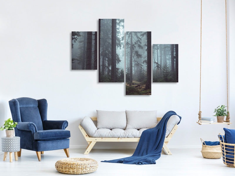 modern-4-piece-canvas-print-forest-in-the-fog