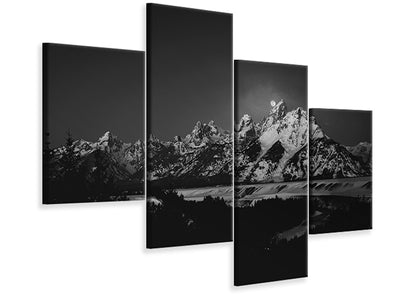 modern-4-piece-canvas-print-full-moon-sets-in-the-teton-mountain-range
