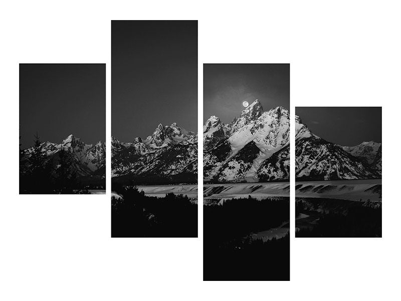 modern-4-piece-canvas-print-full-moon-sets-in-the-teton-mountain-range
