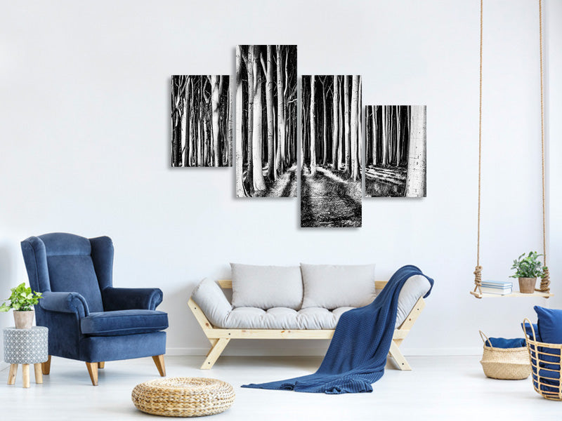 modern-4-piece-canvas-print-ghost-forest