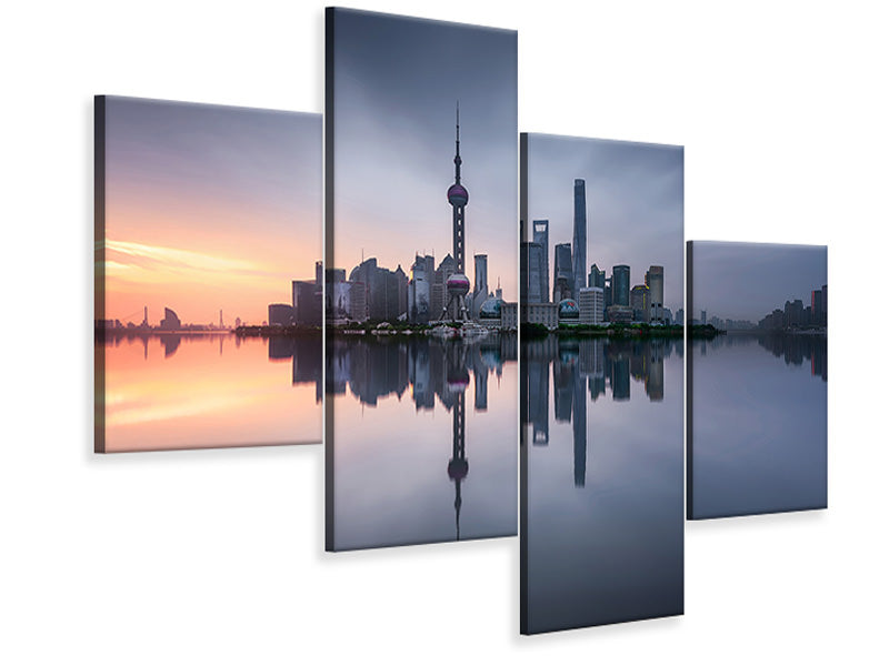 modern-4-piece-canvas-print-good-morning-shanghai