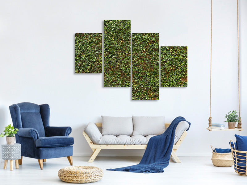 modern-4-piece-canvas-print-green-ivy-leaves-wall