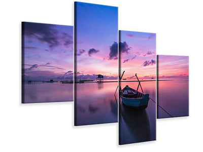 modern-4-piece-canvas-print-impressive-sunset-at-the-sea