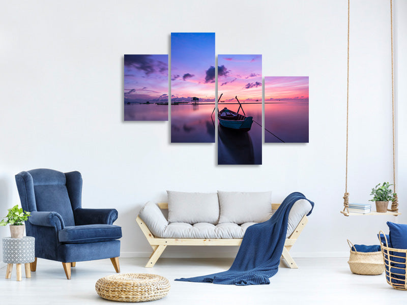 modern-4-piece-canvas-print-impressive-sunset-at-the-sea