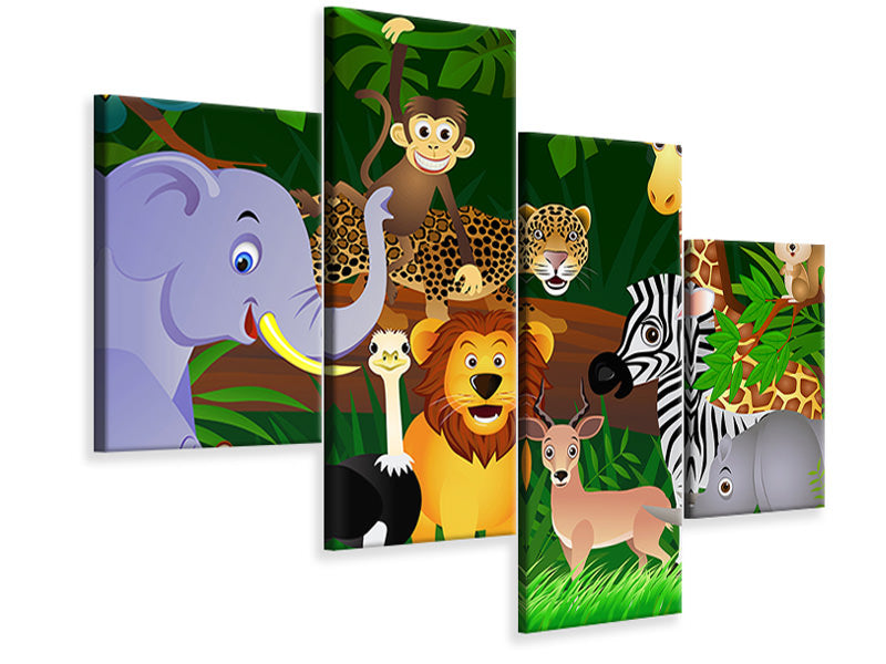 modern-4-piece-canvas-print-jungle-king