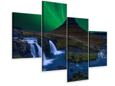 modern-4-piece-canvas-print-kirkjufell-under-a-boreal-green-sky