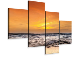 modern-4-piece-canvas-print-lake-with-sunset