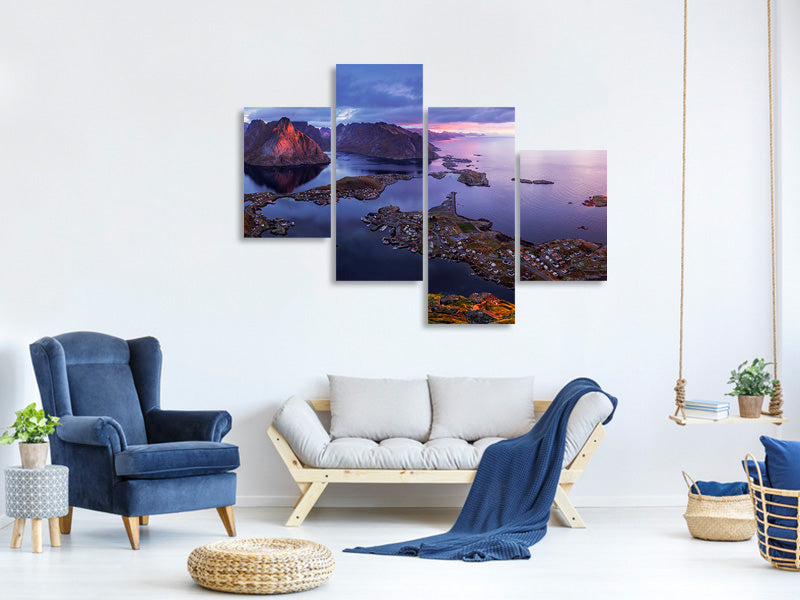 modern-4-piece-canvas-print-lofoten-sunrise