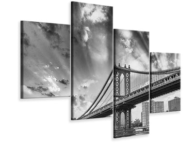 modern-4-piece-canvas-print-manhattan-bridge