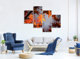 modern-4-piece-canvas-print-maple-leaves-in-autumn