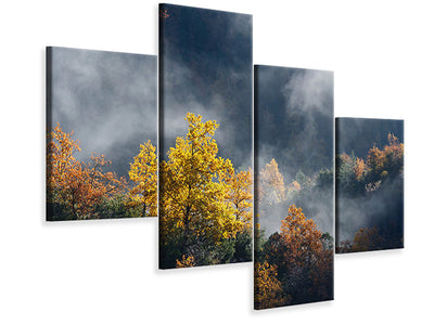 modern-4-piece-canvas-print-moonlight-forest