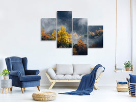 modern-4-piece-canvas-print-moonlight-forest