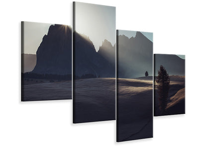 modern-4-piece-canvas-print-morning-in-dolomites