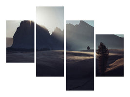 modern-4-piece-canvas-print-morning-in-dolomites