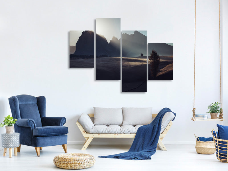 modern-4-piece-canvas-print-morning-in-dolomites