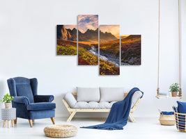 modern-4-piece-canvas-print-mountain-paradise