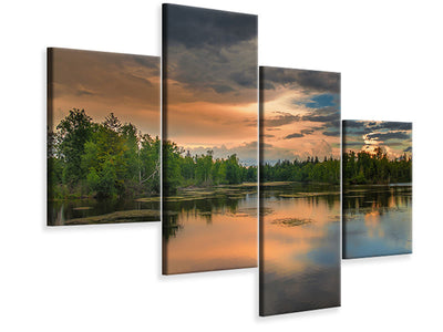 modern-4-piece-canvas-print-mystic-lake