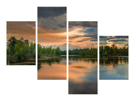 modern-4-piece-canvas-print-mystic-lake