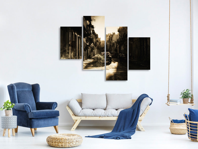 modern-4-piece-canvas-print-mystic-morning-in-havana