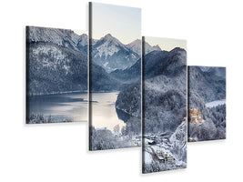 modern-4-piece-canvas-print-neuschwanstein-castle-in-ammergebierge