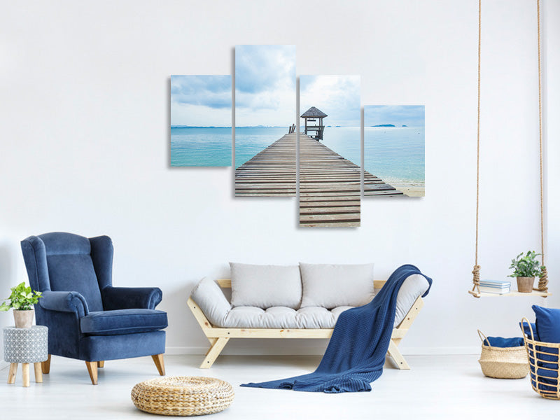 modern-4-piece-canvas-print-ocean-footbridge