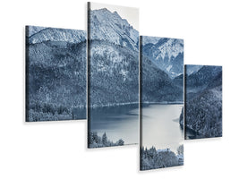 modern-4-piece-canvas-print-photo-wallaper-mountains-in-monochrome