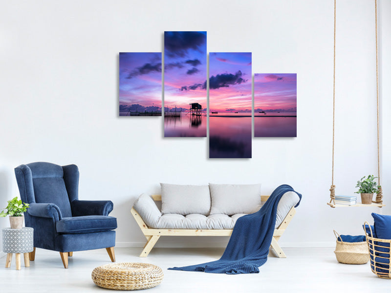 modern-4-piece-canvas-print-quiet-sunrise