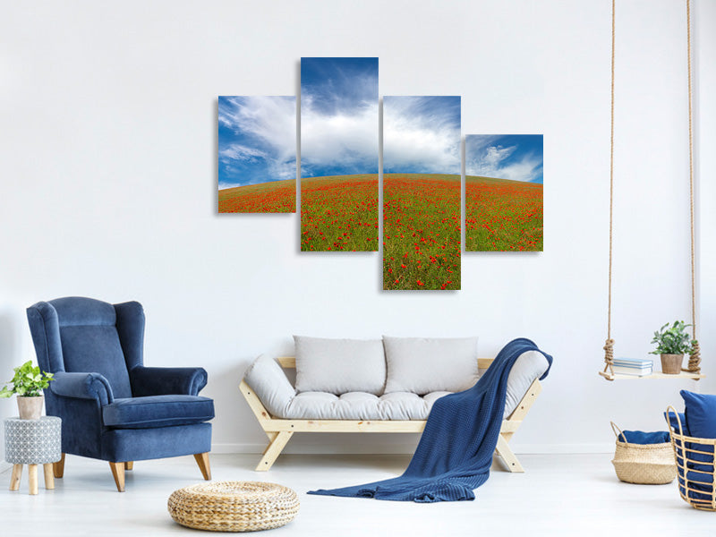 modern-4-piece-canvas-print-red-poppies