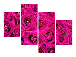 modern-4-piece-canvas-print-rose-petals-in-pink