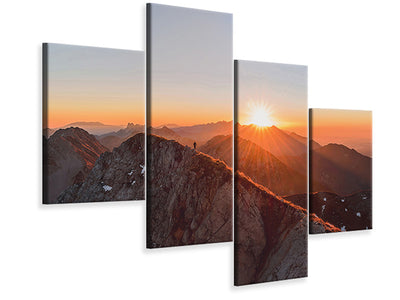 modern-4-piece-canvas-print-running-on-the-ridge