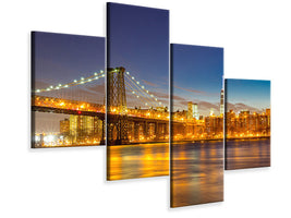 modern-4-piece-canvas-print-skyline-ny-williamsburg-bridge