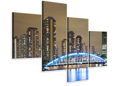 modern-4-piece-canvas-print-skyline-tokyo-at-night