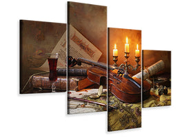 modern-4-piece-canvas-print-still-life-with-violin-and-candles