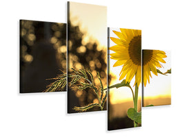 modern-4-piece-canvas-print-sunflower-in-the-sunrise